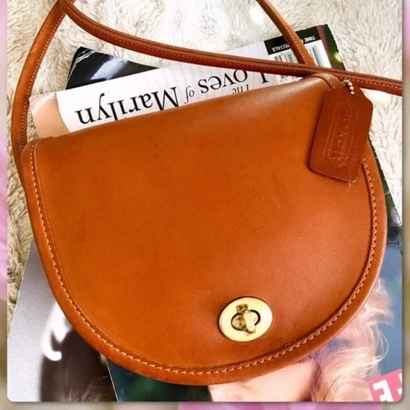 VINTAGE COACH BRITISH TAN LEATHER CROSSBODY MINI BAG 9825 - Picture 4 of 17